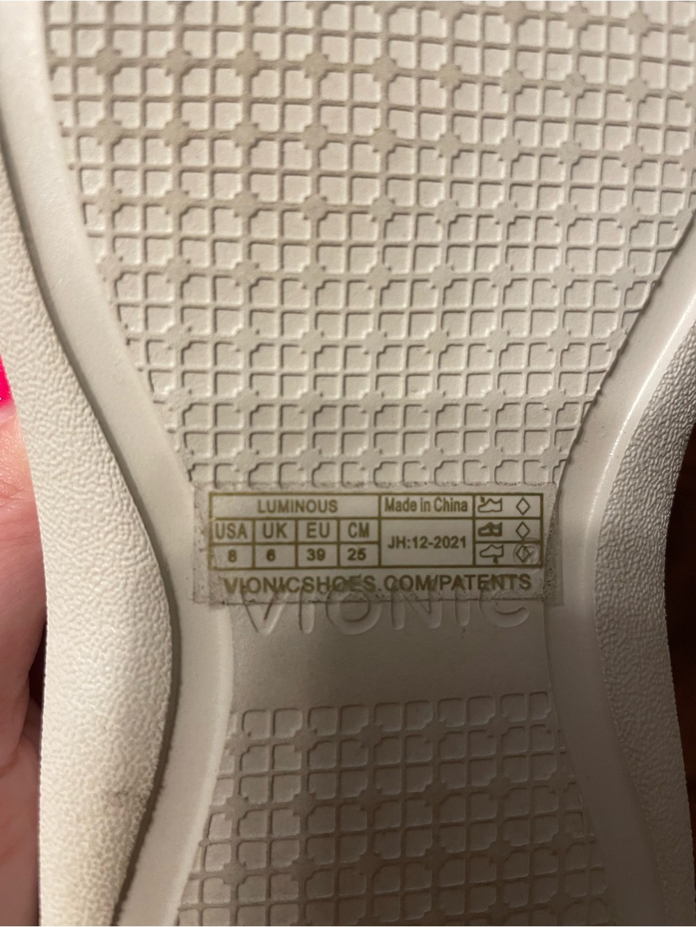 VIONIC Luminous white clear thong platform slip on sandals Size 8 - Picture 4 of 4